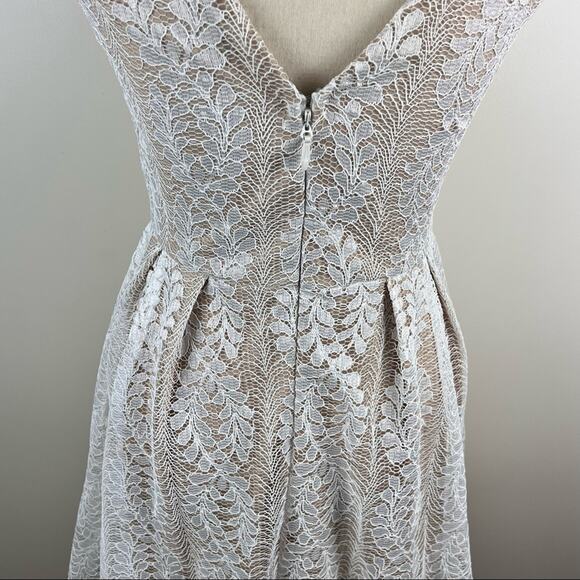 Lulus All of My Heart White Lace Skater Dress - Coquette Bride Size Small - Picture 10 of 10
